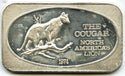 1974 Cougar North America's Lion 999 Silver 1 oz Art Bar ingot Medal - B239