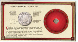 1873 Seated Liberty Half Dime + Info Cachet - Philadelphia Mint - DM217
