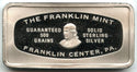 Christmas 1980 Art Bar 925 Silver ingot Medal 500 Grains Franklin Mint - A139