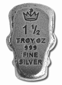 Frankenstein Monster Horror 1.5 Oz 999 Silver Poured Bar 3D Art - JN833