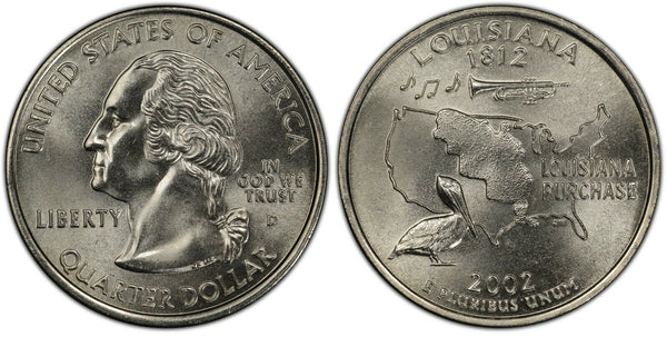 2002-D Louisiana Statehood Quarter 25C Uncirculated Coin Denver mint 036