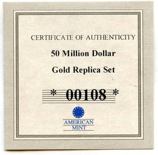 2015 $50 Millon Dollar Gold Art Medal Round Set USA Motif Liberty Indian - A315