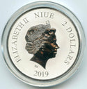 2019 White Tiger 999 Silver 1 oz Coin $2 Celestial Animals Niue w/ Capsule BX322