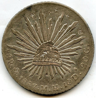 1887 Mexico 8 Reales Libertad Coin - Republica Mexicana - A298