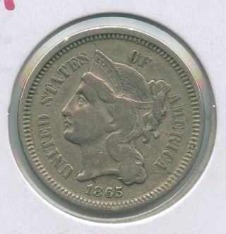 1865 P Three Cent Nickel 3C Philadelphia Mint - ER155