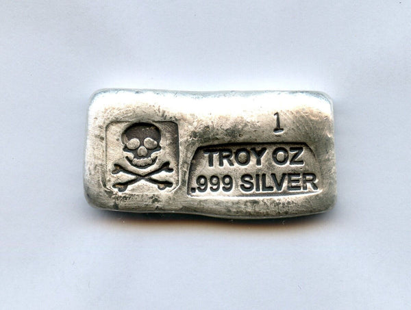 Don't Tread on Me Snake 1 Troy Oz 999 Fine Silver Hand Poured Bar Ingot JP157