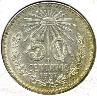 1937 Mexico 50 Centavos Coin - Estados Unidos Mexicanos - Toning - E112