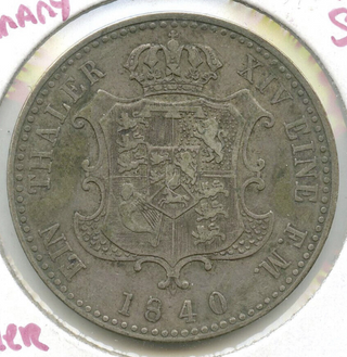 1840 S Hannover Germany Thaler Silver Coin - DN155