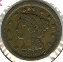 1854 Braided Hair Large Cent Penny - DM232