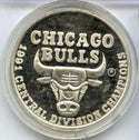 1991 NBA Champions Chicago Bulls Basketball 999 Silver 1 oz Medal Sports -DM625