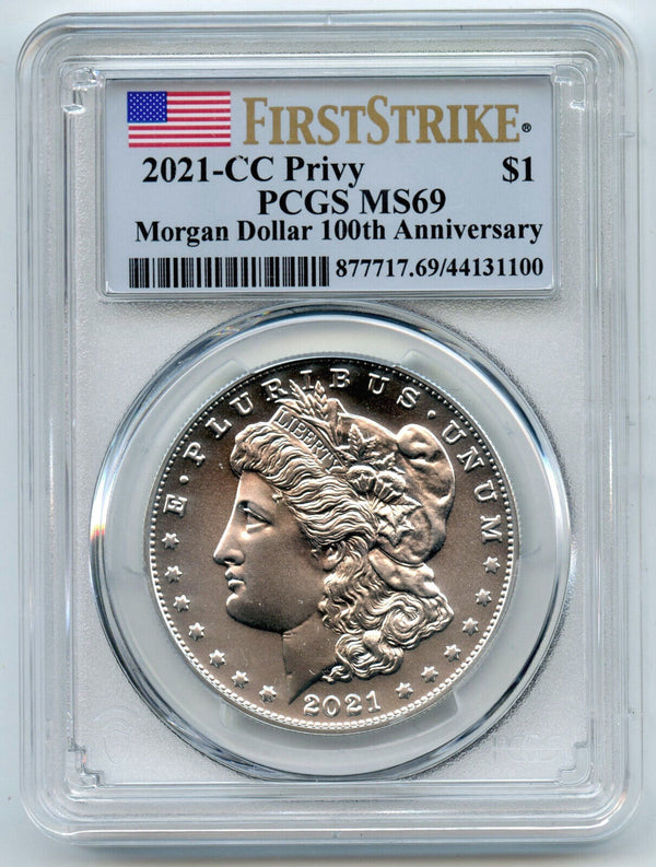 2021-CC Morgan Silver Dollar 100th Anniversary PCGS MS69 First Strike - CC265