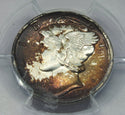1944 Mercury Silver Dime PCGS MS66 Toning Toned - Philadelphia Mint - G298