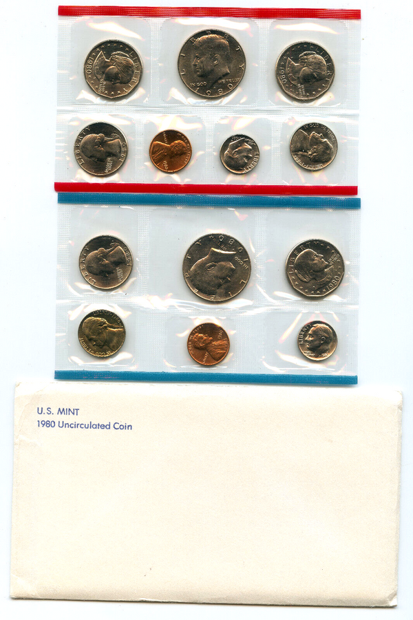 1980 United States Uncirculated US Mint Coin Set -OGP Philadelphia & Denver