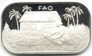 1980 Tonga Silver Coin Bar 1 Pa'anga FAO Rural Women's Advancement - E131