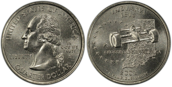 2002-D Indiana Statehood Quarter 25C Uncirculated Coin Denver mint 038