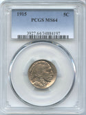 1915-P Indian Head Buffalo Nickel PCGS MS64 Certified -5 Cents- DM464