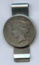 1922 Peace Silver Dollar Money Clip US Coin $1 Vintage - JN853