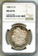 1880-O Morgan Silver Dollar NGC MS63 PL Certified $1 New Orleans Mint BQ573