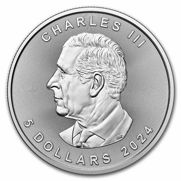 2024 Canada Maple Leaf 1 Oz 9999 Fine Silver Coin $5 Gem BU Uncirculated - JP684