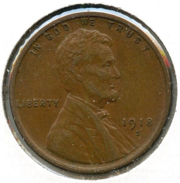 1918-S Lincoln Wheat Cent Penny - San Francisco Mint - CA265