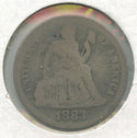1883 P Seated Liberty Silver Dime Coin Philadelphia Mint - DN750