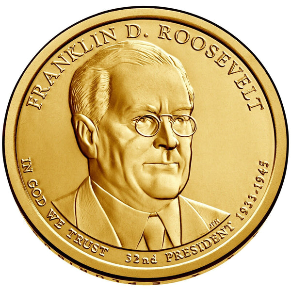 2014-D Franklin D Roosevelt FDR Presidential Dollar US Golden $1 Coin Denver