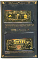 U.S. Presidents 24k Gold Banknotes Tribute Collection Panel - CC915
