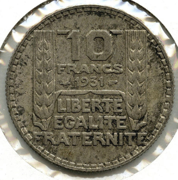 1931 France Silver Coin - 10 Francs - Liberte Egalite Fraternite - A381