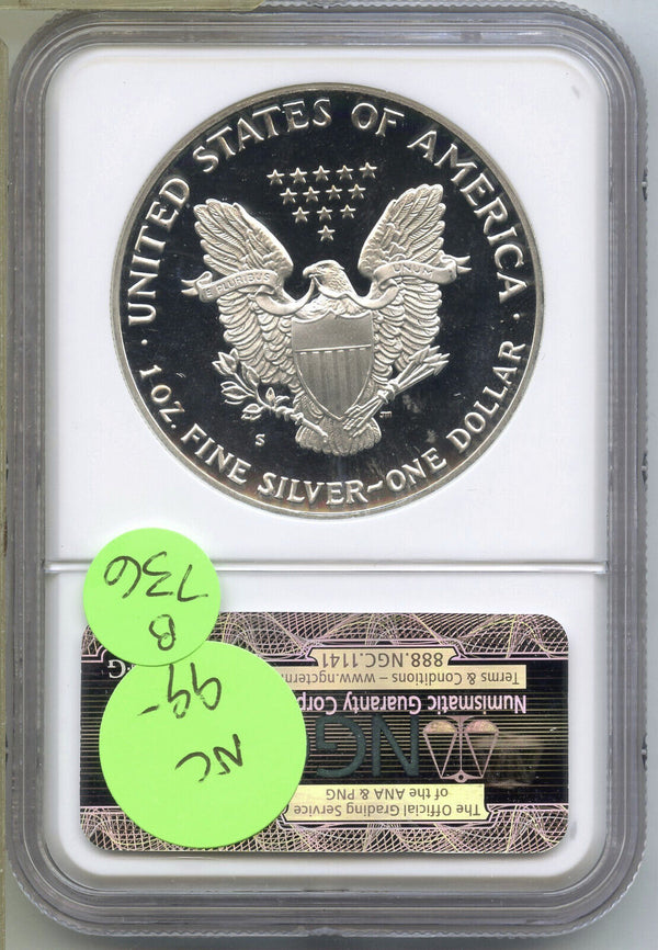 1990-S American Eagle 1 oz Proof Silver Dollar NGC PF69 Ultra Cameo - B736