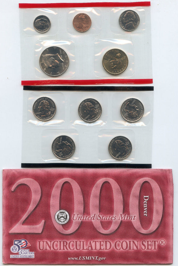 2000 United States Uncirculated US Mint Coin Set - OGP Philadelphia & Denver