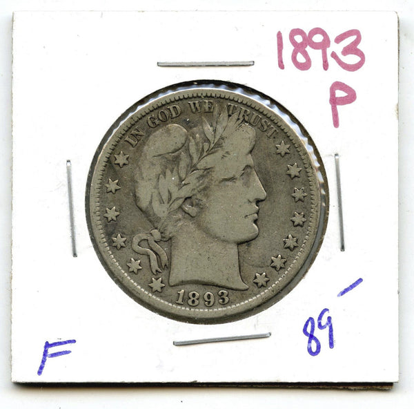1893 Barber Silver Half Dollar - Philadelphia Mint - A651