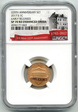 2017-S Lincoln Cent Penny NGC SP70 RD Enhanced Finish Early Releases - G164