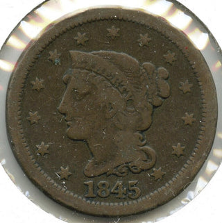 1845 Braided Hair Large Cent Penny - G806