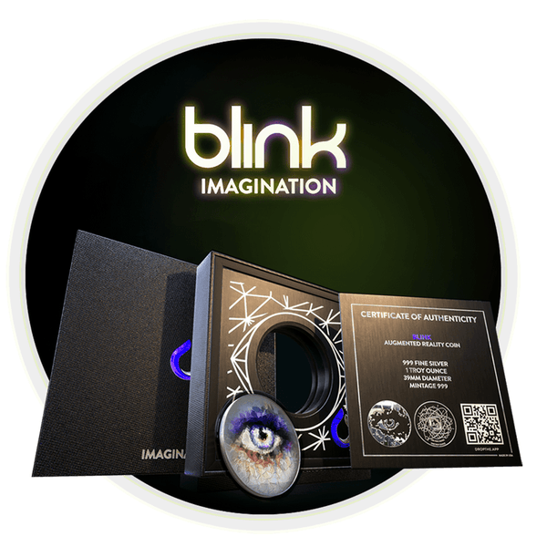 Imagination Blink Drop the Coins 1 Troy Oz 999 Silver Coin Augmented Reality AR