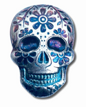 Sugar Skull Marigold Day of the Dead 2 Oz 999 Silver Poured Bar 3D Art - JN832