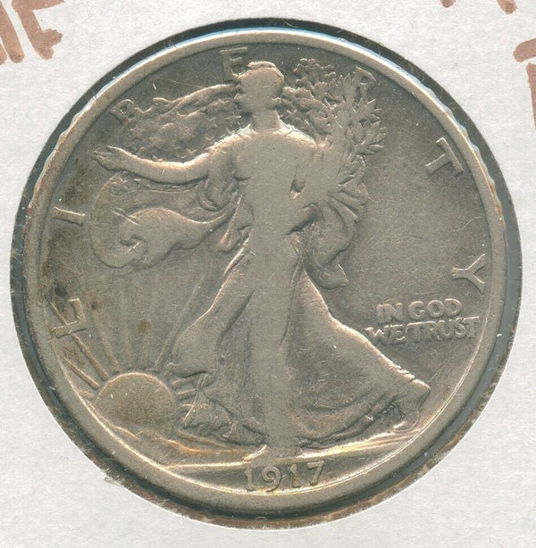 1917-P Silver Walking Liberty Half Dollar 50c Philadelphia Mint  - KR205