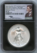 2022 St Gaudens Half Eagle 2 Oz Silver Incuse NGC SP70 First Day Mercanti JP030