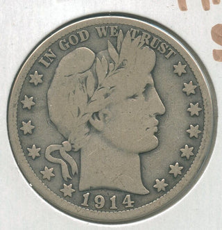 1914-S Silver Barber Half Dollar 50c San Francisco Mint  - KR322