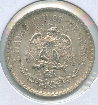 1924 Mexico Un 1 Peso Silver Coin .720 Moneda Plata - KR301