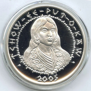 Tchow Ee Put O Kaw Creek Indians 999 Silver 1 oz 2005 Medal Round Dollar - H165