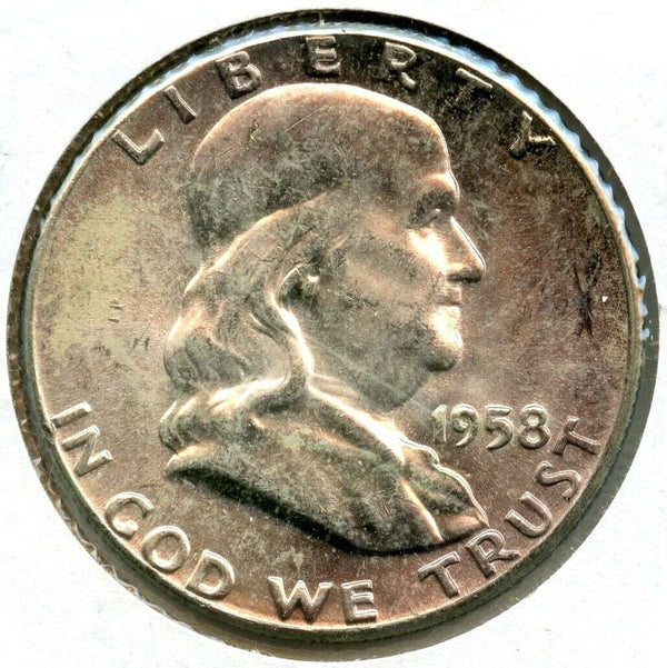 1958 Franklin Silver Half Dollar - Uncirculated - Philadelphia Mint - BX43