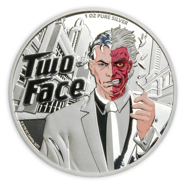 2022 Batman Two Face 1 Oz Silver Proof $5 Dollars Samoa Coin OGP DC Comics JN740