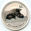 2008 Australia Lunar Year of Mouse 999 Silver 1 oz Coin $1 Commemorative - BX416