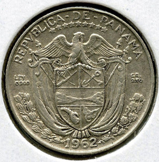 1962 Panama Silver Coin 1/10 Balboa Un Decimo - G871