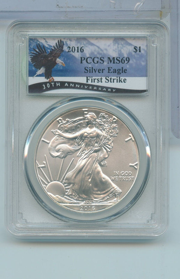 2016-P PCGS MS69 American Silver Eagle 1oz 999 Philadelphia Mint -ER780