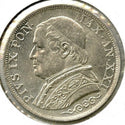 1866 Vatican City Silver Coin 1 Lira - B50