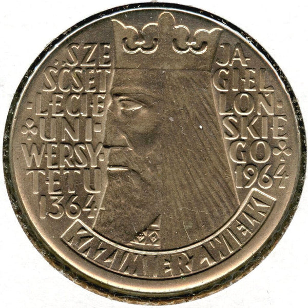 1964 Poland Coin 10 Zlotych 600th Anniversary of Jagiello University - CC674