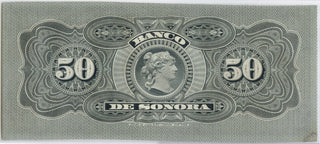 1911 Mexico Sonora 50 Pesos Banknote UNC Currency Note P S422r DN178