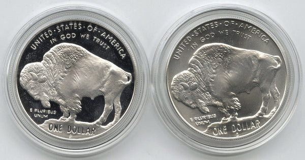 2001 American Buffalo 2-Coin Set US Mint Smithsonian Indian Proof & Unc - A319