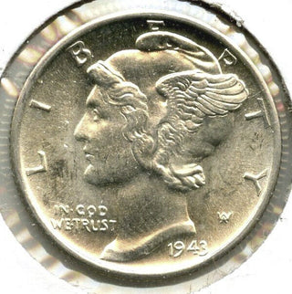 1943 Mercury Silver Dime - Uncirculated - Philadelphia Mint - G816
